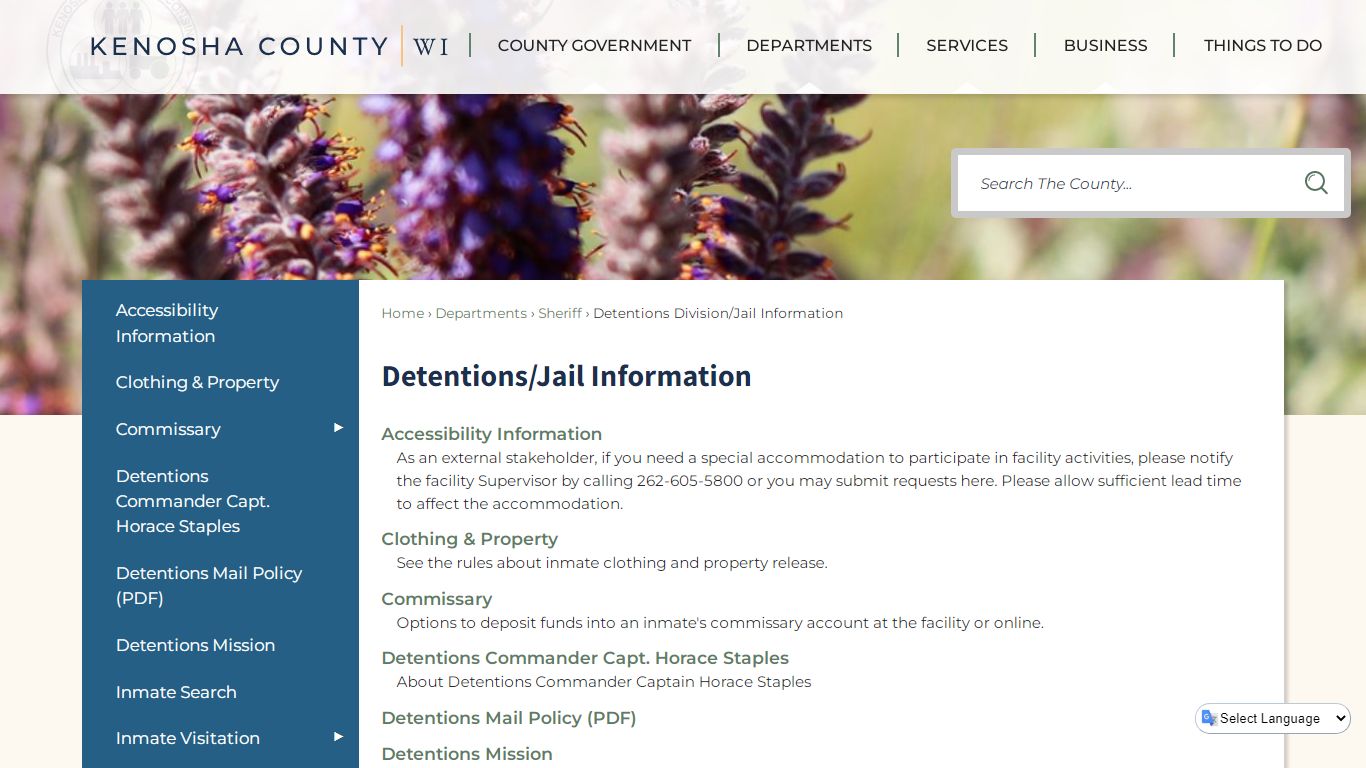 Detentions/Jail Information | Kenosha County, WI ...